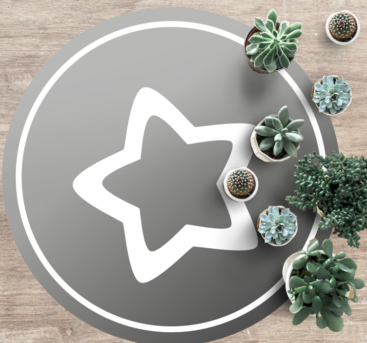 Stylish grey design star vinyl rug - TenStickers