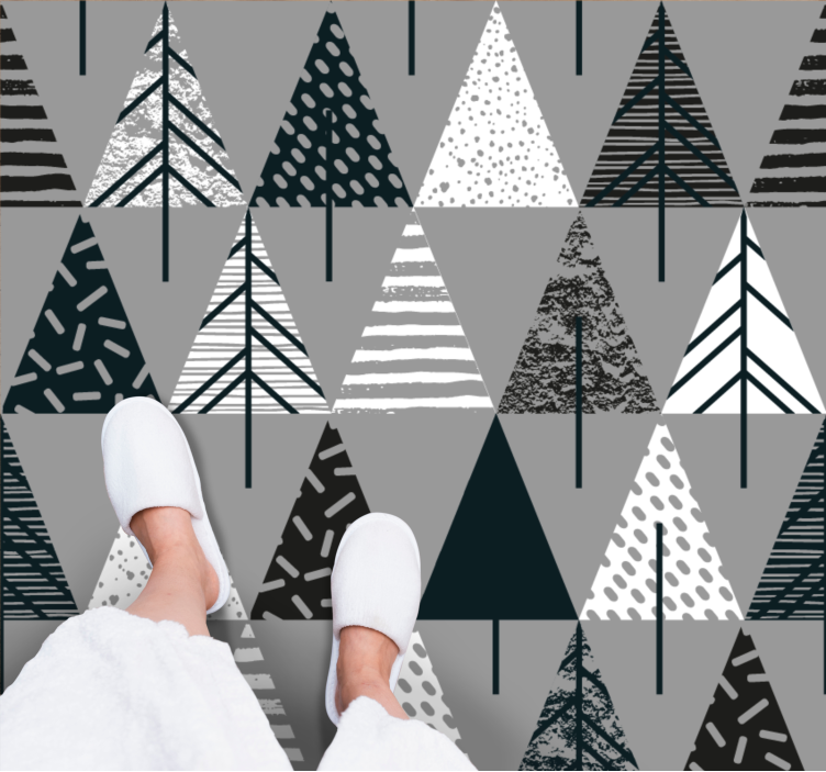 Stylised pine pattern nordic vinyl rug - TenStickers