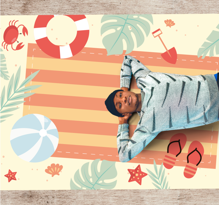 Summer vibes scene vinyl rug - TenStickers