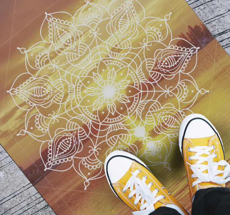 Sunfall mandala teen vinyl rug - TenStickers