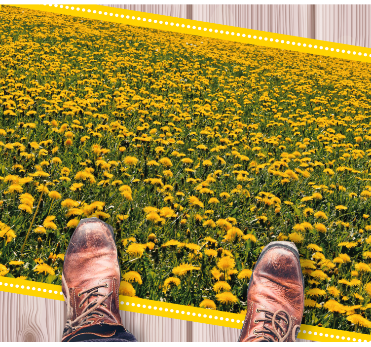 Sunflower field flower vinyl rug - TenStickers