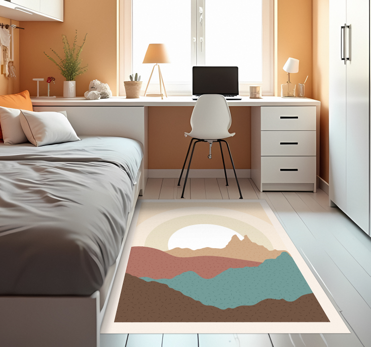 Sunrise in the Forest nature vinyl rug - TenStickers