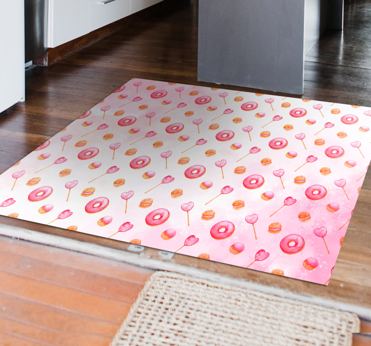 Sweet delight happiness kitchen vinyl rug - TenStickers