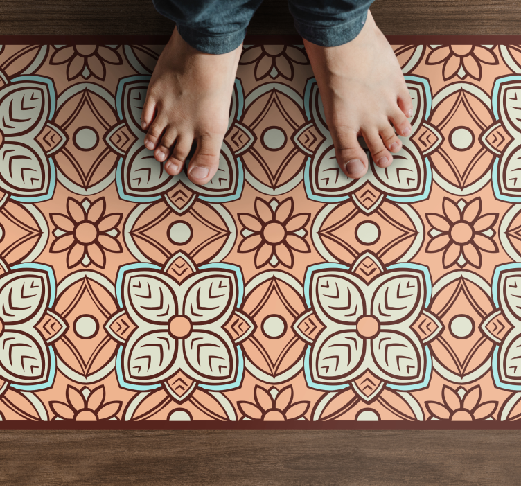 Symmetrical Pattern geometric vinyl rug - TenStickers