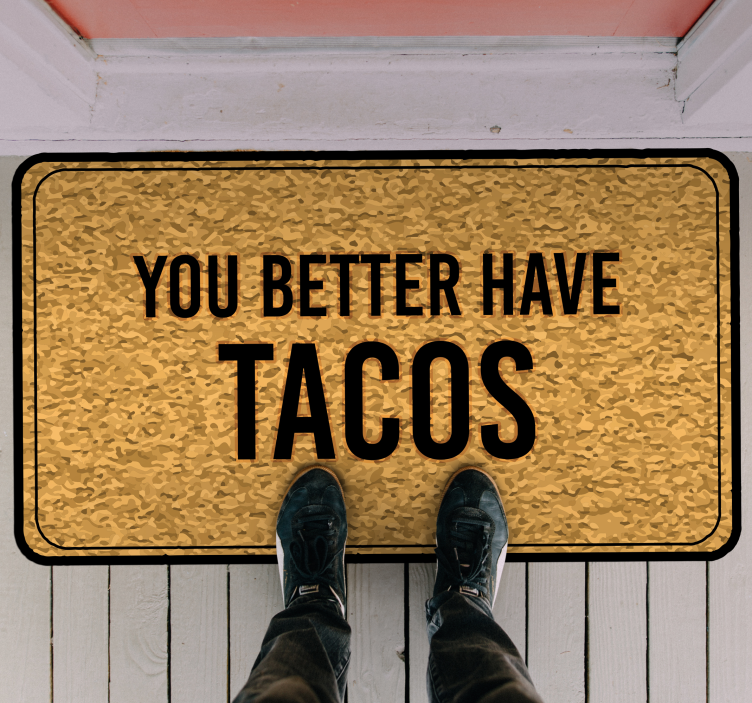 Tacos Welcome Message custom vinyl rug - TenStickers