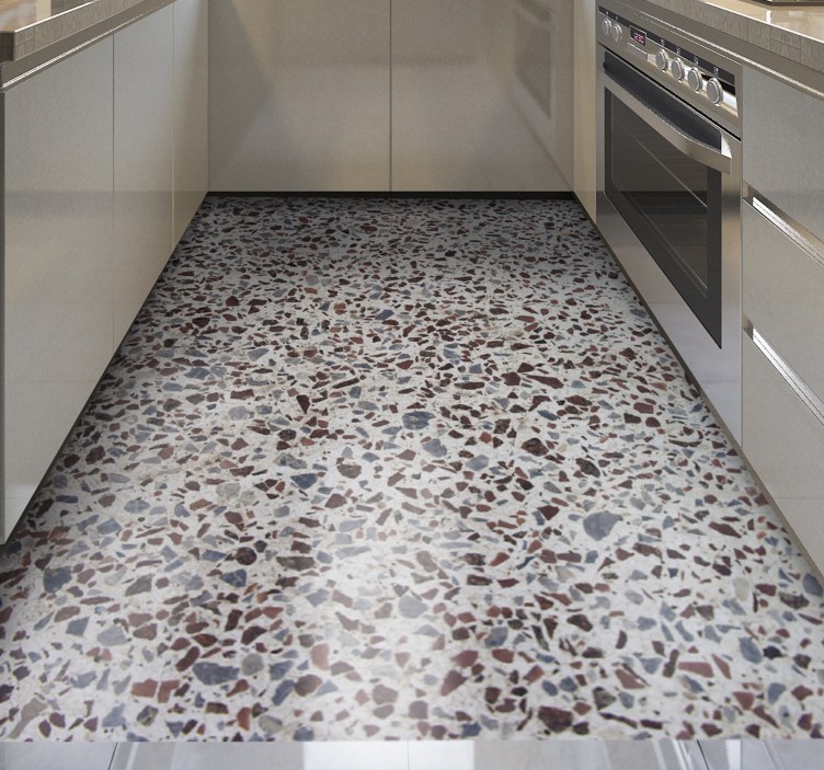 Terrazzo gray colour texture vinyl carpet - TenStickers