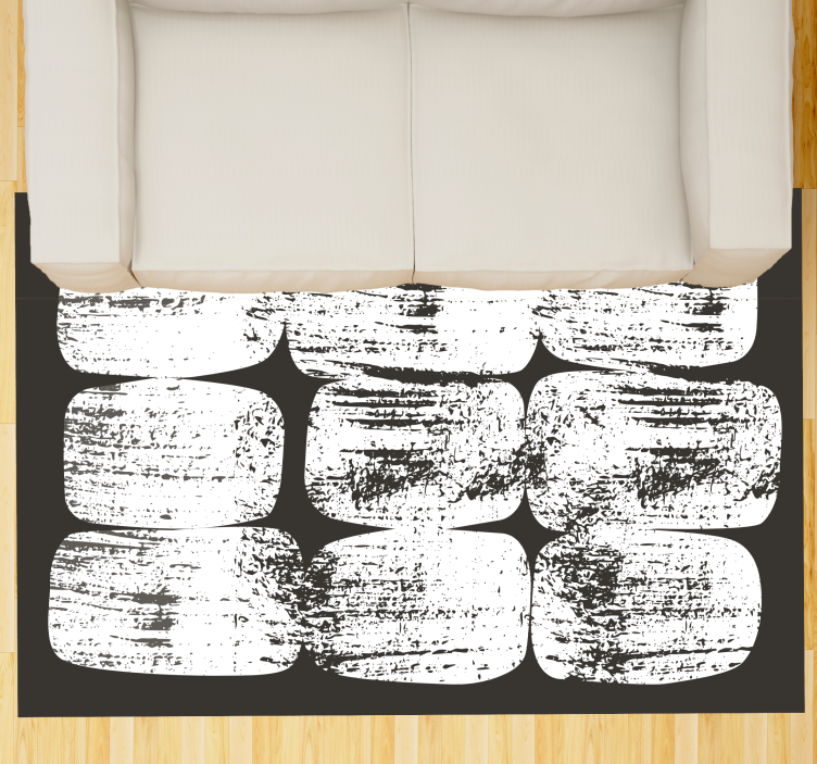 Textured Monochrome Blocks rectangular vinyl rug - TenStickers