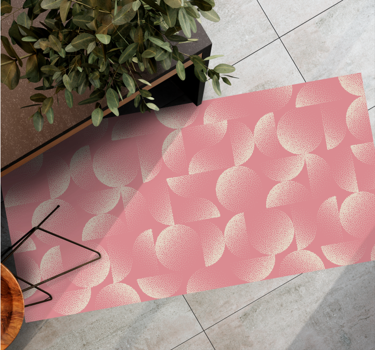Textured pink pattern floral vinyl rug - TenStickers