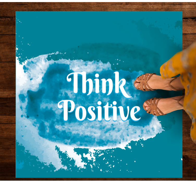 Think Positive custom vinyl rug - TenStickers