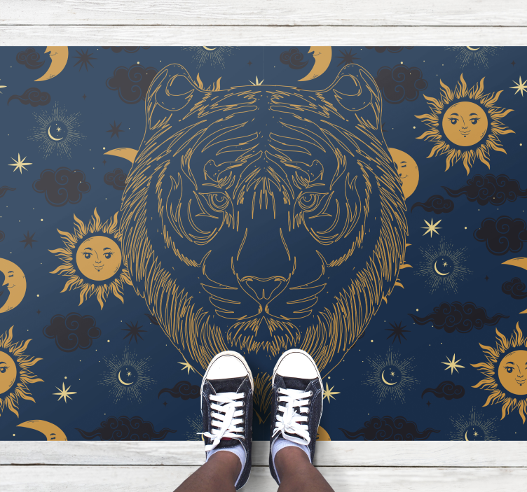 TIGER AND SUNS animal print vinyl rug - TenStickers