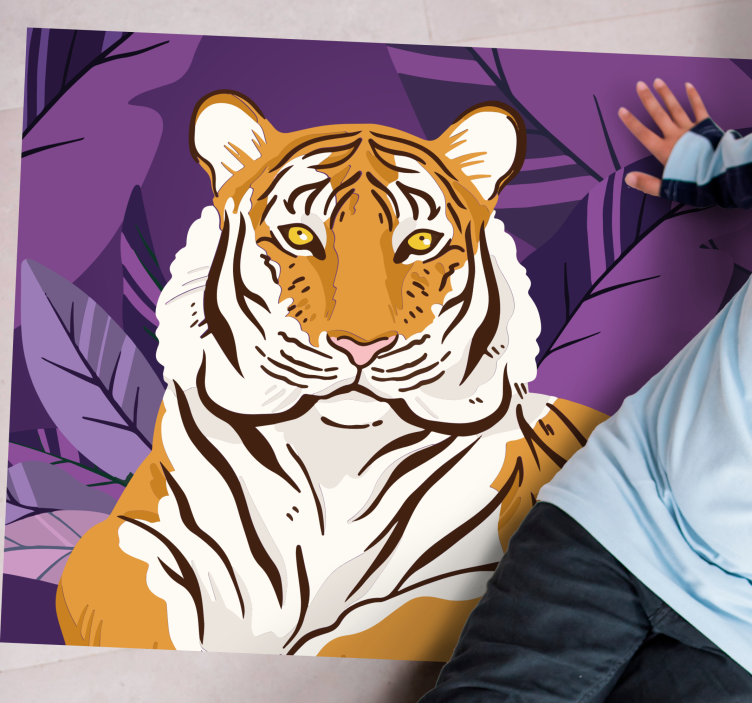 Tiger Illustration animal vinyl rug - TenStickers