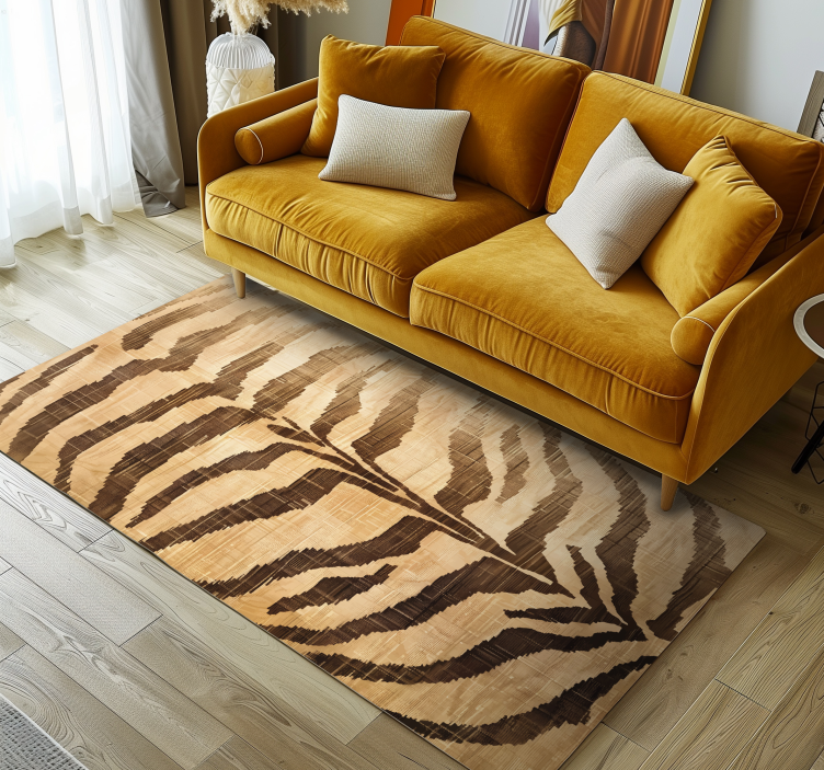 Tiger stripes beige vinyl rug - TenStickers