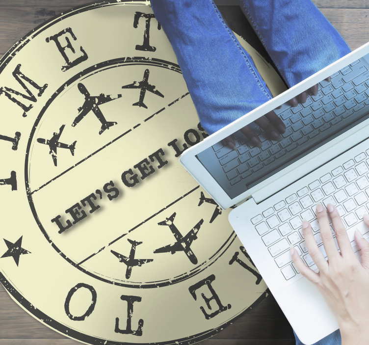 Time Get Lost custom vinyl rug - TenStickers