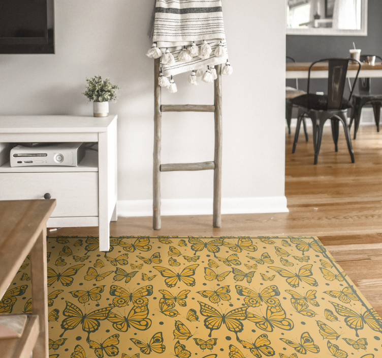 Trendy butterflies pattern animal rug - TenStickers