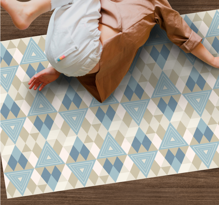 Triangles and Diamonds geometric vinyl rug - TenStickers