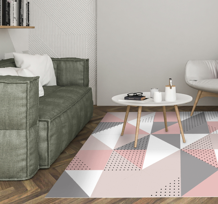 Triangular Color Segments geometric vinyl rug - TenStickers