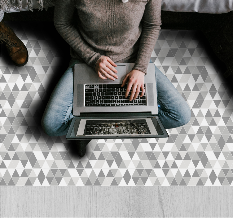Triangular pattern geometric vinyl rug - TenStickers