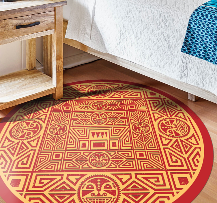Tribal Circular Art mandala vinyl rug - TenStickers