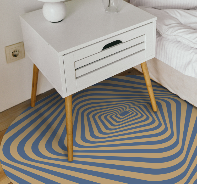 Trippy blue lines modern rug - TenStickers
