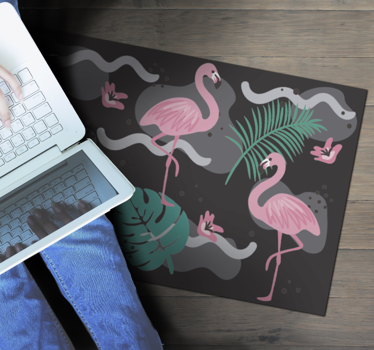 Tropical Flamingo Pattern animal vinyl rug - TenStickers