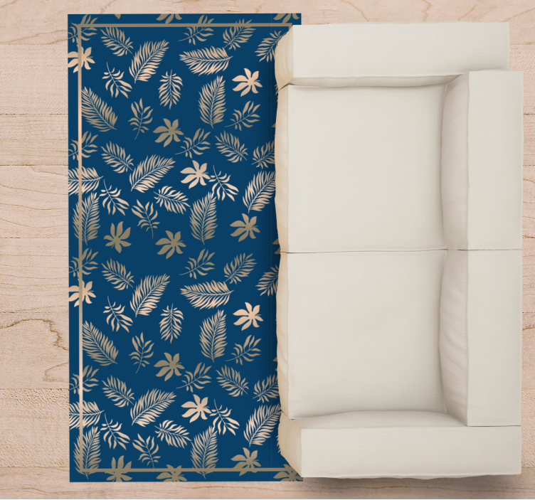 Tropical Leaf Pattern flower vinyl rug - TenStickers