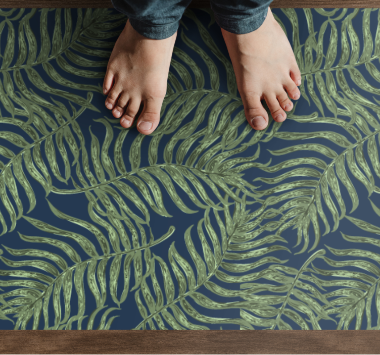 Tropical Leaf Pattern flower vinyl rug - TenStickers
