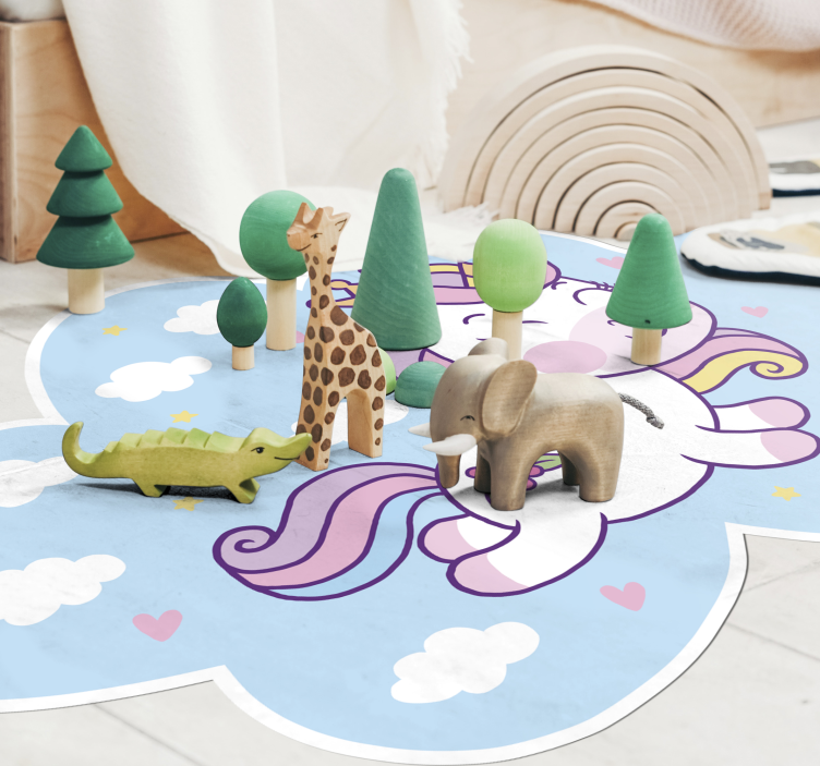 Unicorn Cloud Play kids vinyl rug - TenStickers