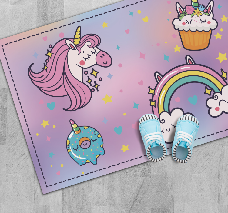 Unicorn Fantasy Theme vinyl rug - TenStickers