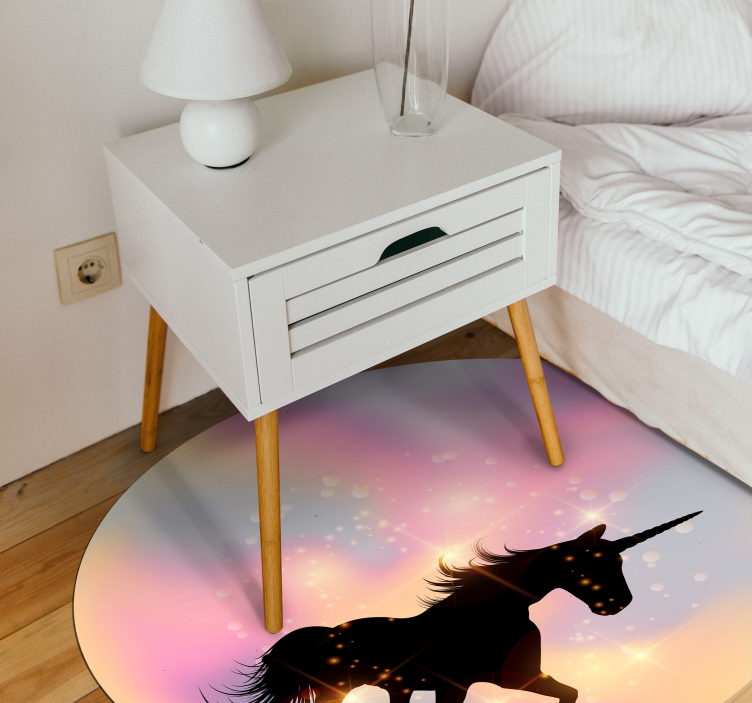 unicorn hologram gradient background animal rug - TenStickers