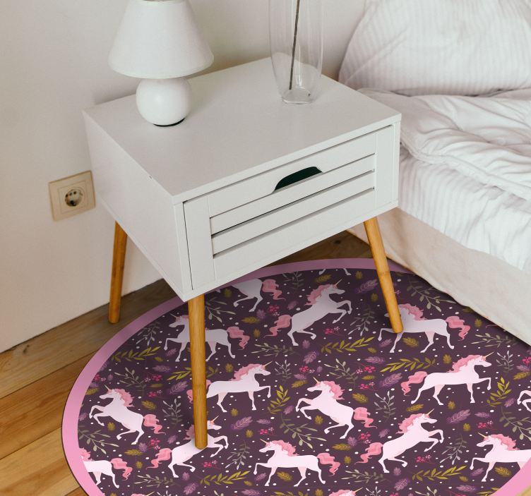 Unicorn Pattern Circle animal vinyl rug - TenStickers
