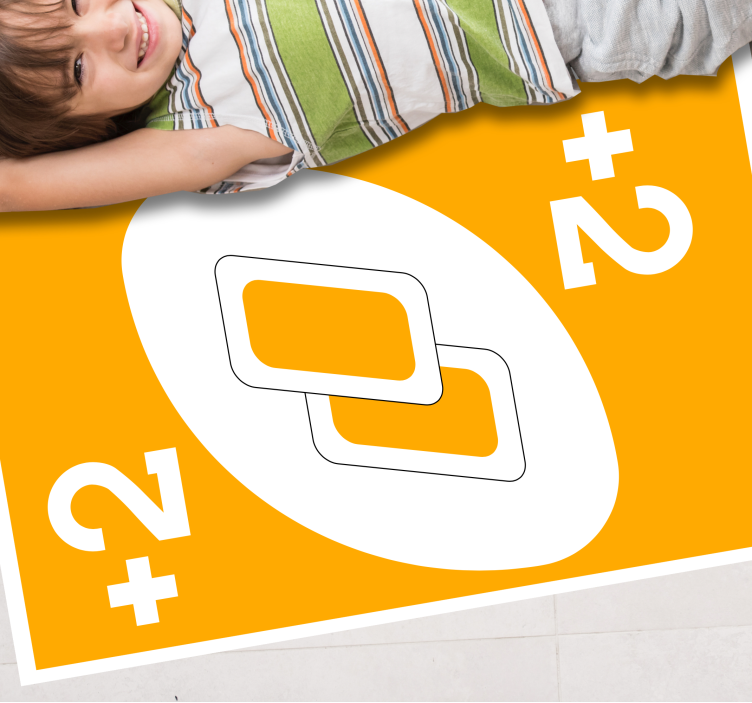 UNO cards plus two in yellow teen vinyl rug - TenStickers