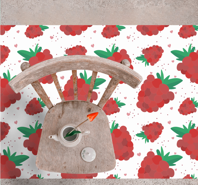 Vibrant Berry Pattern flower vinyl rug - TenStickers