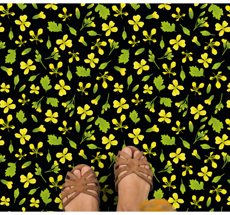 Vibrant Floral Pattern nature vinyl rug - TenStickers