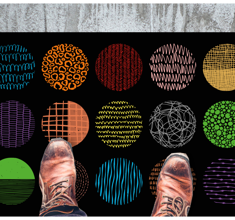 Vibrant Pattern Collection modern vinyl rug - TenStickers