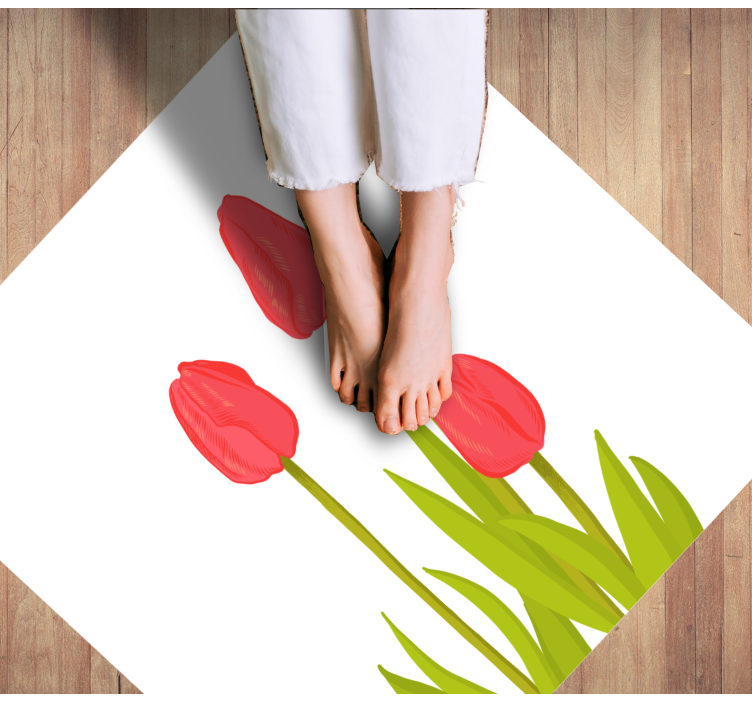 Vibrant Tulip Blossom flower vinyl rug - TenStickers