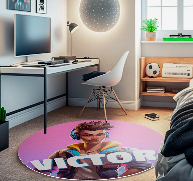 videogame male character bedroom vinyl rug - TenStickers
