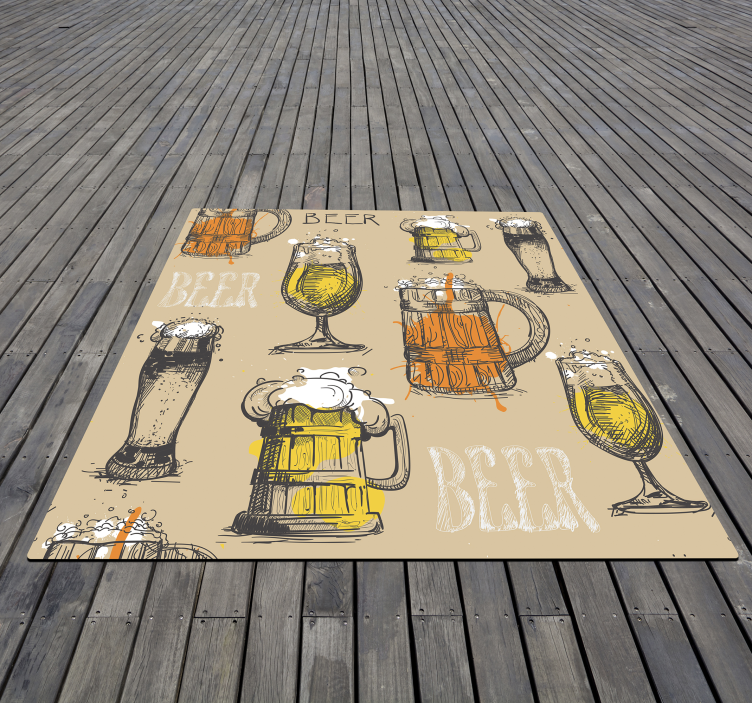 Vintage vinyl rug - beer glasses - TenStickers