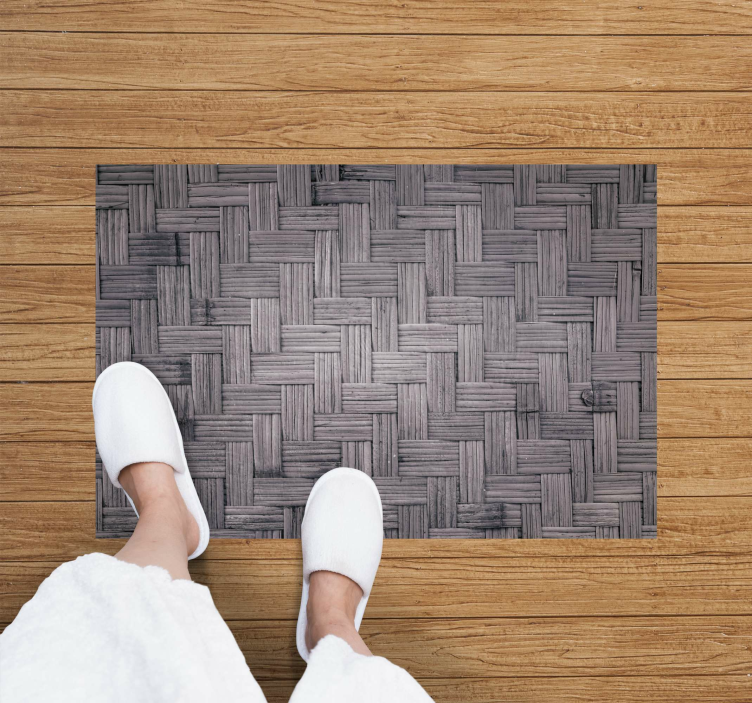 Vinyl rug dark bamboo texture wood flooring - TenStickers