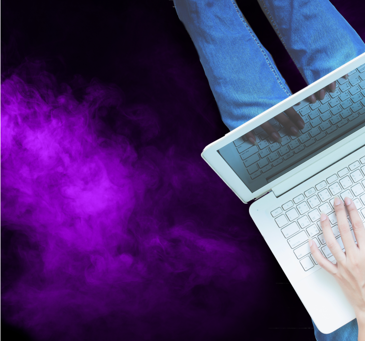 Violet smoke background bedroom rug - TenStickers