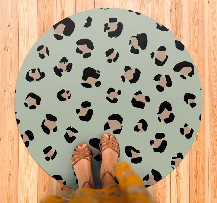 Watercolor leopard print pattern circular rug - TenStickers