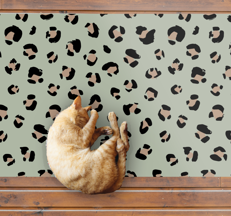 Watercolor leopard print vinyl rug - TenStickers