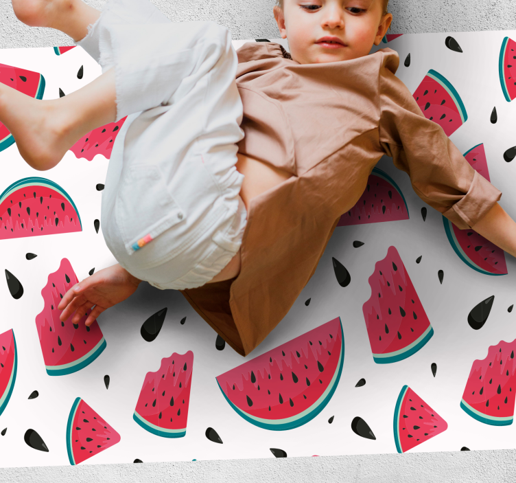 Watermelon Slice Spread playroom vinyl rug - TenStickers
