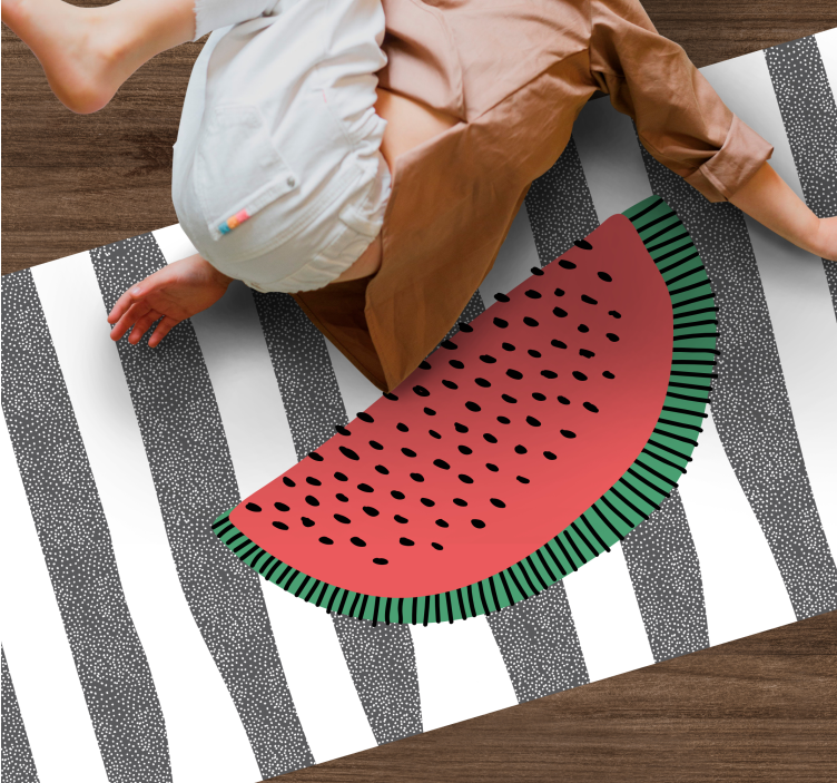 Watermelon Wedge textured vinyl rug - TenStickers