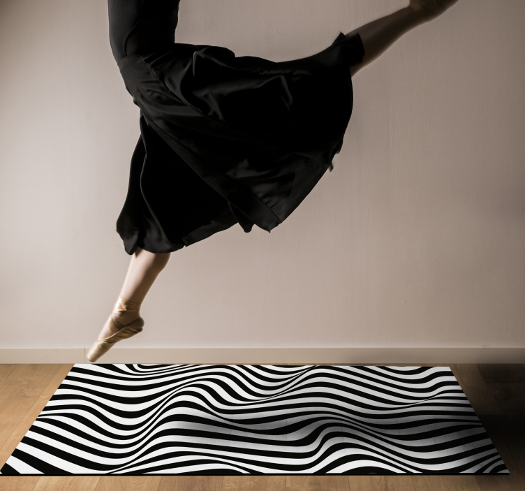 Wavy Contrast Pattern stripes vinyl rug - TenStickers