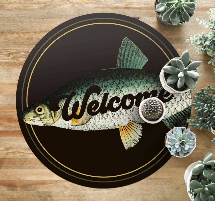 Welcome Fish Entryway animal vinyl rug - TenStickers