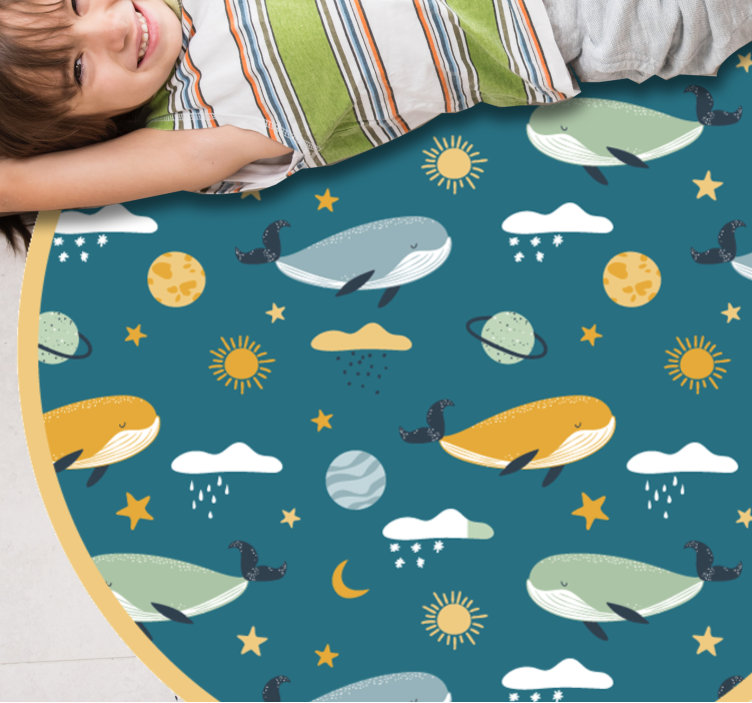 Whale Adventure kids vinyl rug - TenStickers