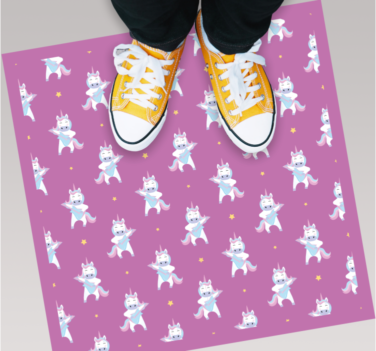 Whimsical Unicorn Motif vinyl rug - TenStickers