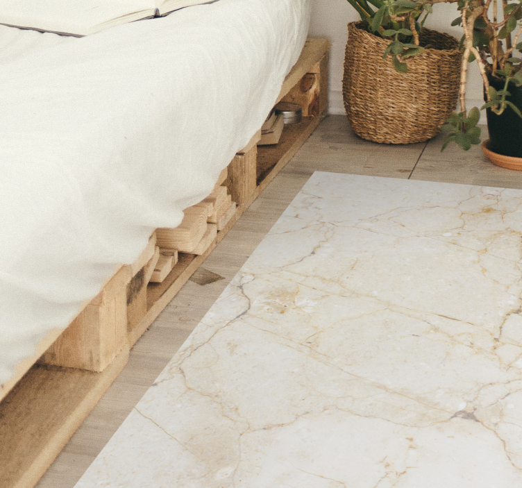White classic marble effect stone vinyl rug - TenStickers