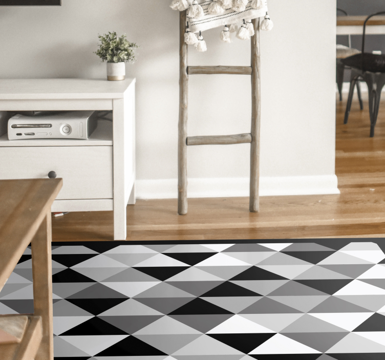 White, gray and black triangles design  rugs - TenStickers