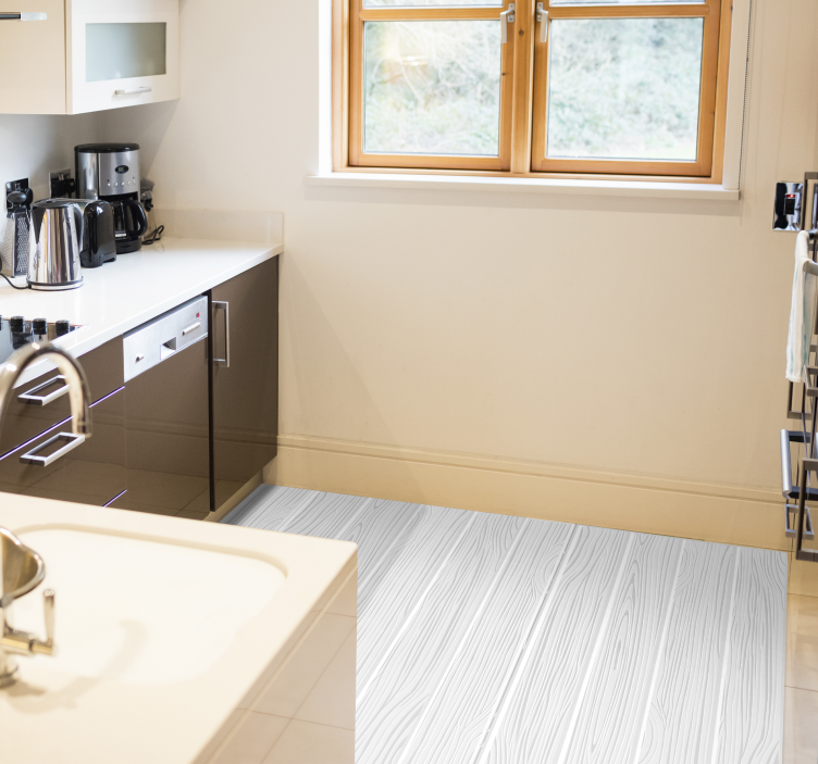 White Wooden Board vinyl rug - TenStickers